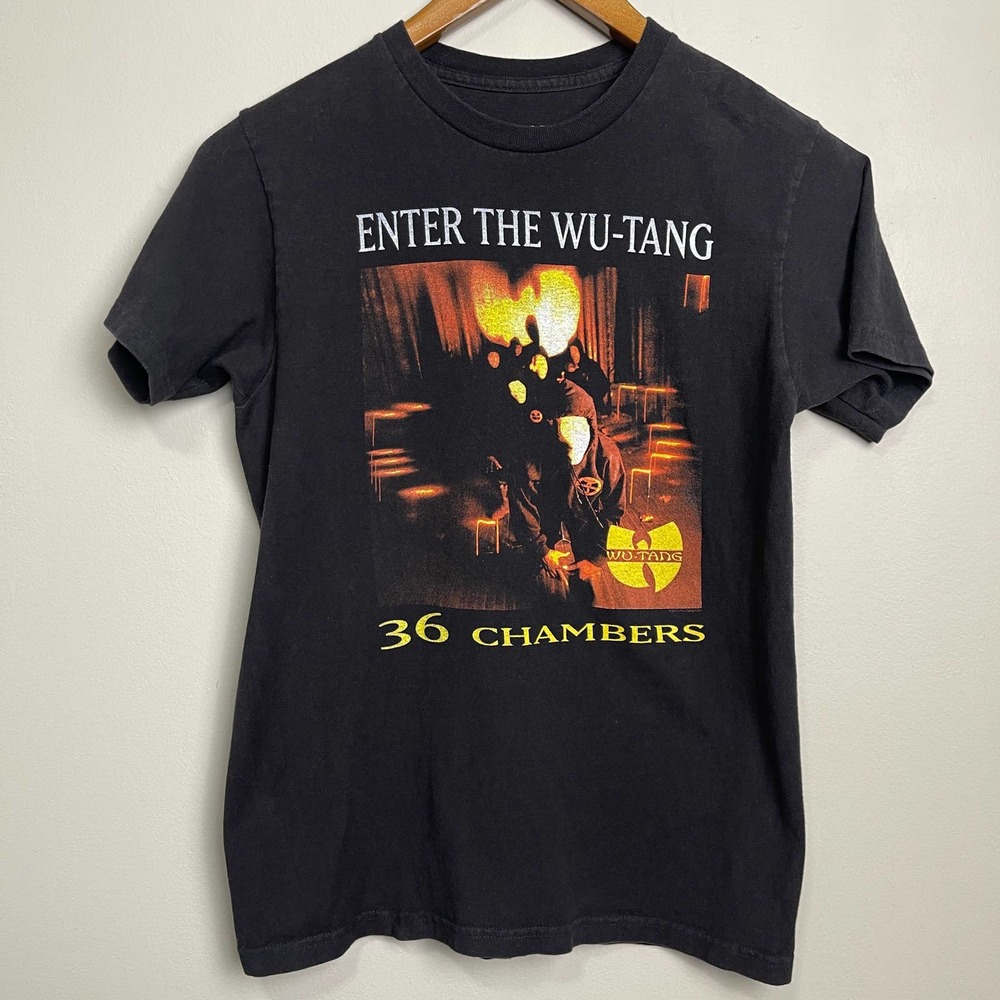 Wu-Tang 36 Chambers Band Tee Graphic Black Crewneck 100% Cotton T-Shirt S